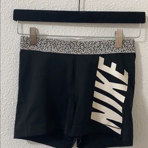 Black and white Nike pro spandex shorts